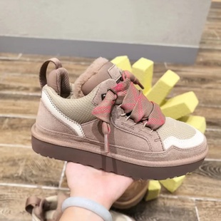 河南桑坡新款高低帮梅尔羊皮毛一体雪地靴休闲保暖舒适百搭休闲女