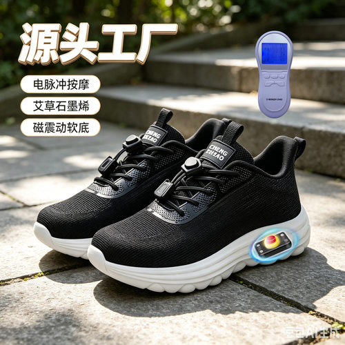 秋冬现货源头工厂静音旋磁鞋能量鞋电脉冲按摩鞋艾草太赫兹磁震鞋