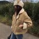 BREATHE现H25冬款 韩国东大门宽松复古麂皮羊羔绒仿皮毛一体夹克女