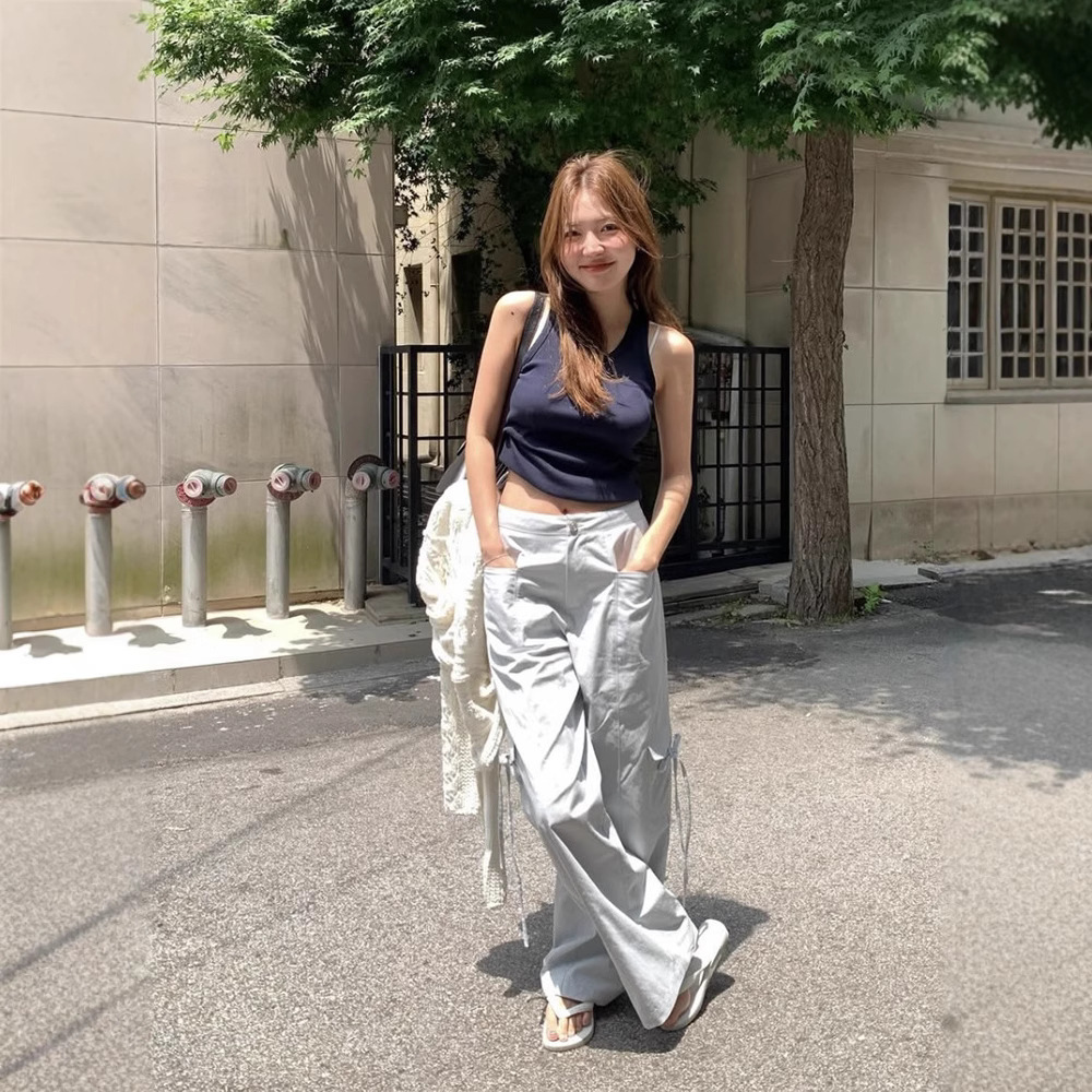 韩国TANNAT宽松薄款百搭休闲裤女