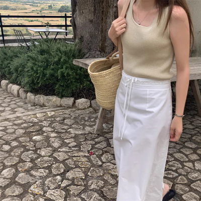 韩国lerobe纯简约色无袖打底背心