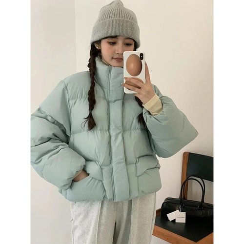 egg纯色保暖宽松休闲高端羽绒服