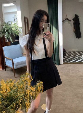 The Barnnet现H25夏款韩国东大门白色百搭休闲收腰显瘦短袖衬衫女