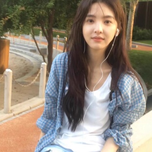 格子衬衫 韩国东大门宽松显瘦长袖 氛围感外套 章若楠同款 现货25秋款