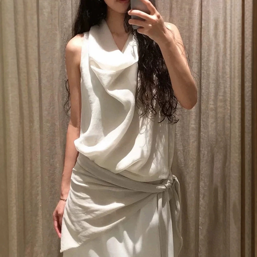 monoha韩系夏季荡领显瘦无袖背心图片