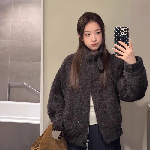 神仙藤井树同羊毛夹克立领外套女