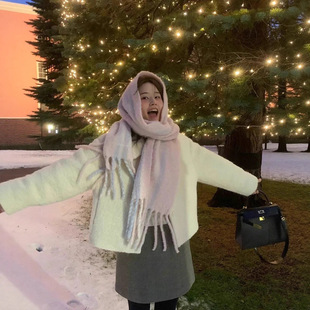 ounce现H25秋款韩国东大门纯色简约小香风羊毛呢高腰半身裙短裙女