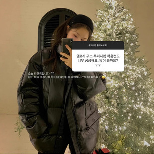 The Barnnet现H24冬款韩国东大门纯色气质宽松保暖鸭绒羽绒服外套