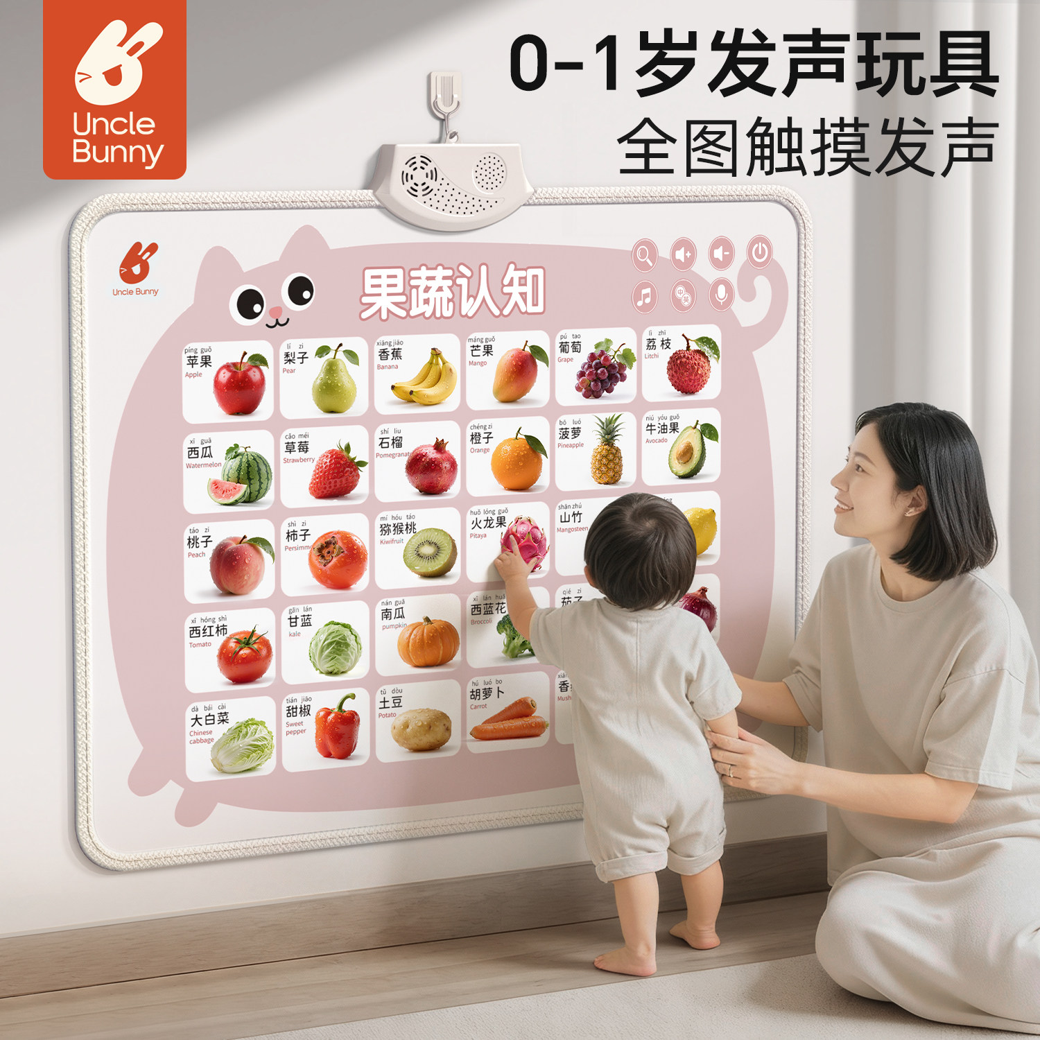 【0-1岁发声玩具】早教认知挂图