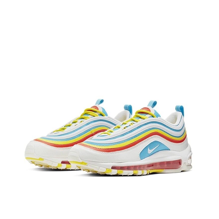 Nike Air Max 97气垫减震舒适百搭跑步鞋白黄蓝CK0052-400 山东仓