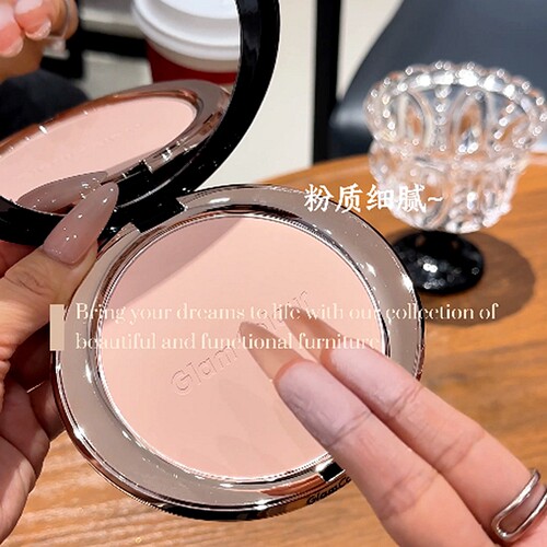 GlamColour21克大粉饼！绒雾定焦粉饼轻透控油持久自然色上班通勤