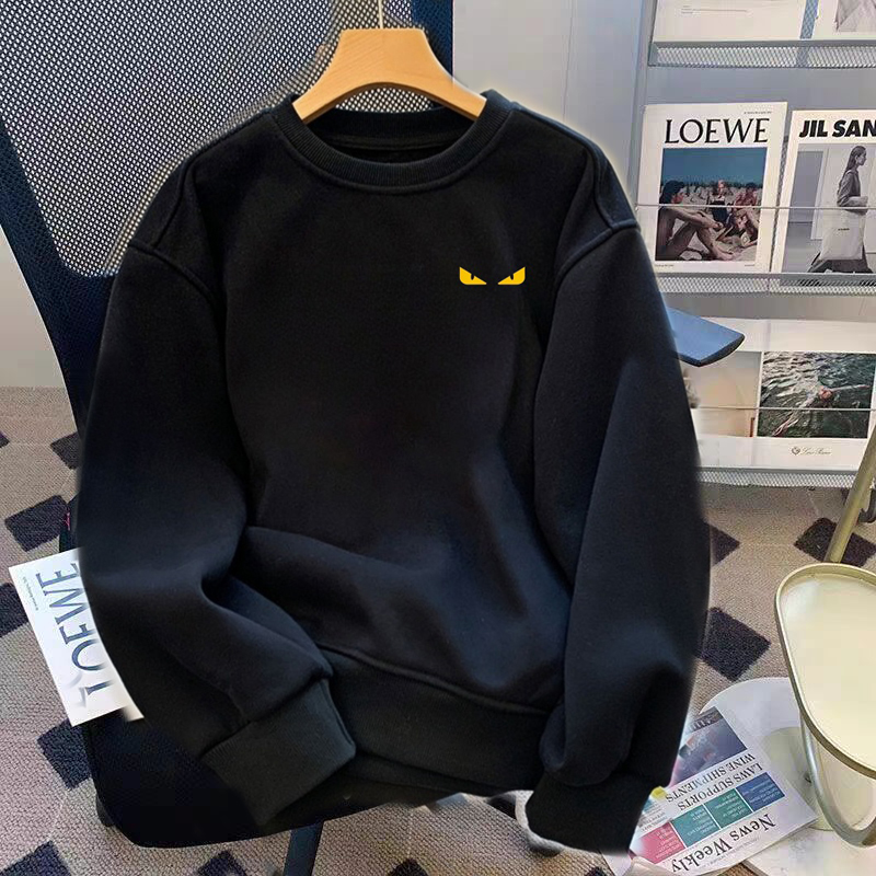 2025卫衣秋冬薄款圆领潮牌衣服宽松港风潮流长袖打底衫恶魔眼睛