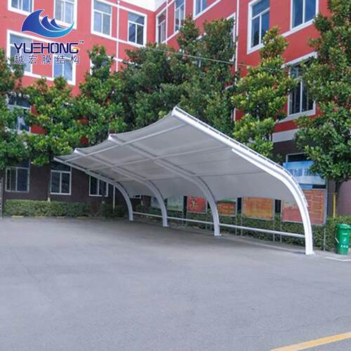 园区膜结构车棚汽车膜结构车防遮阳棚棚停车棚行充雨电桩雨自车棚