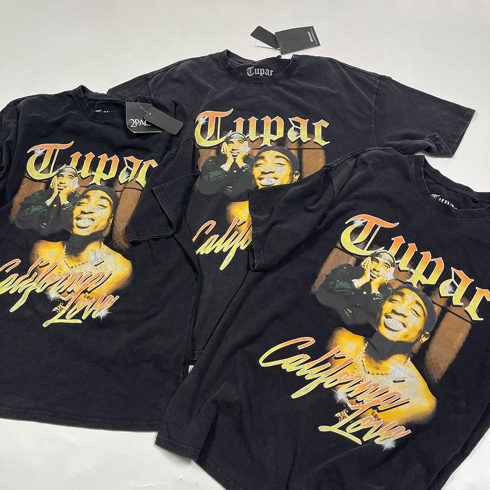 嘻哈美式西海岸2pac街舞短袖T恤