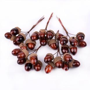 森系仿真松果花束 圣诞节布景拍摄道具 橡果橡子 diy手工饰品配件