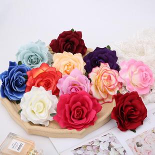 頭花發(fā)夾材料 高檔仿真玫瑰花朵 胸花拱門花飾 婚慶布景裝 絹花 飾