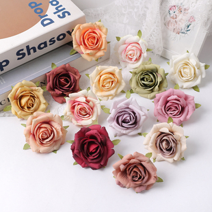 仿真天狼玫瑰 假花绢花DIY手工花环材料古风汉服簪花头饰服饰装饰