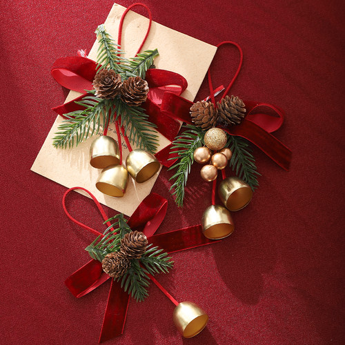 圣诞绒带蝴蝶结植绒球diy挂件