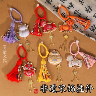 非遗宋锦发卡手工diy材料包中式发饰发绳金属发卡包布弹簧夹复古