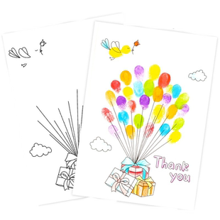 教师节手工贺卡diy手指画涂色小卡片材料包儿童幼儿园送老师