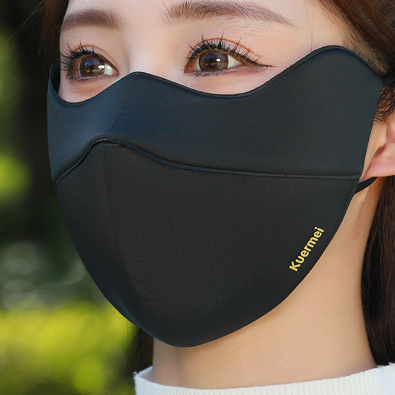 保暖口罩女高颜值2025秋冬防风防寒透气护眼角显脸防晒小黑色面罩
