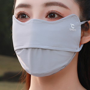 女士防晒口罩夏冰丝成人遮脸加大护眼角防紫外线骑行薄款面罩凉感