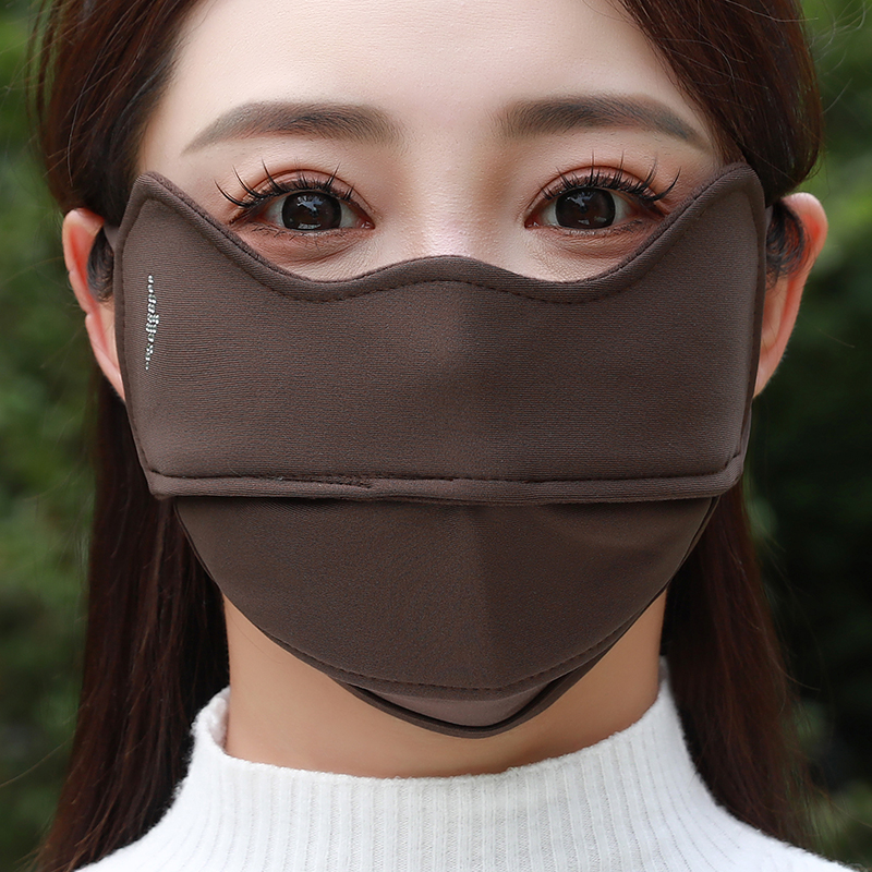 冬季保暖透气遮阳面罩户外保暖口罩防晒护水洗冰丝护眼角立体防风