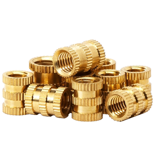 铜螺母注塑铜螺母镶件M3滚花铜螺母铜嵌件双倒角M2M4M5M6M8预埋件