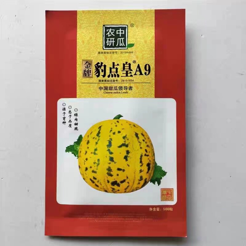 金牌豹点皇a9甜瓜种子早熟豹点花皮绿瓤特大八里香种子南北方春播