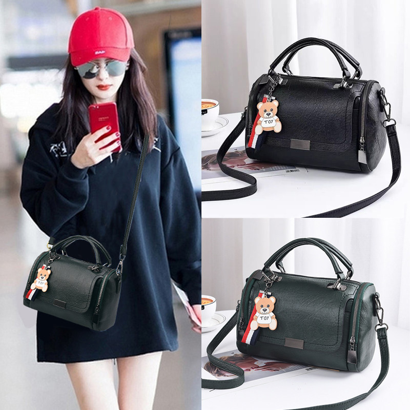 2021新款女包时尚斜挎包百搭大容量软皮波士顿枕头包单肩手提包潮