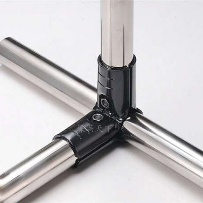 线棒接头黑色HJ-2P 镀铬HJ-2D线棒连接件 工作台接头管件HJ-2