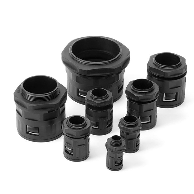 塑料波纹管接头AD10/AD13/AD15.8公制PA尼龙料防水穿线软管外螺纹