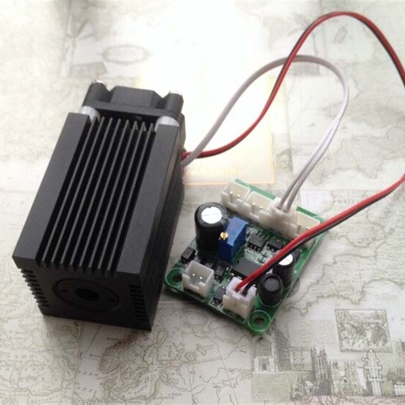 12V 450nm 800mW蓝光半导体激光器 蓝色大功率激光模组带TTL调制