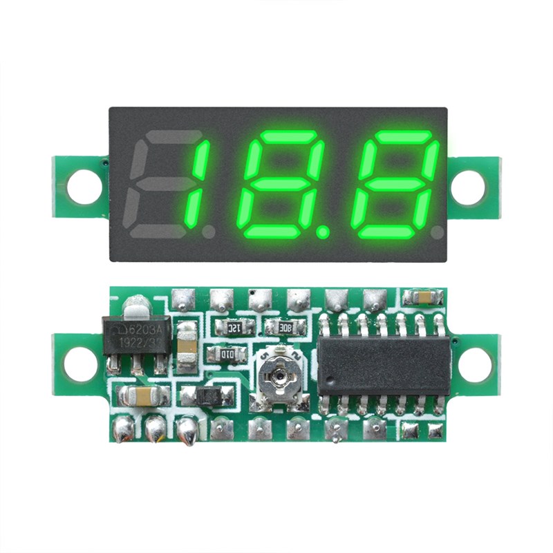 0.28寸超小数字直流电压表头 数显 可调 三线DC0-100V 电瓶电压表