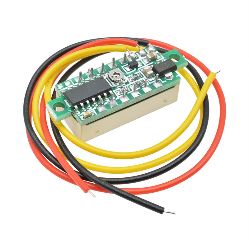 0.28寸超小数字直流电压表头 数显 可调 三线DC0-100V 电瓶电压表