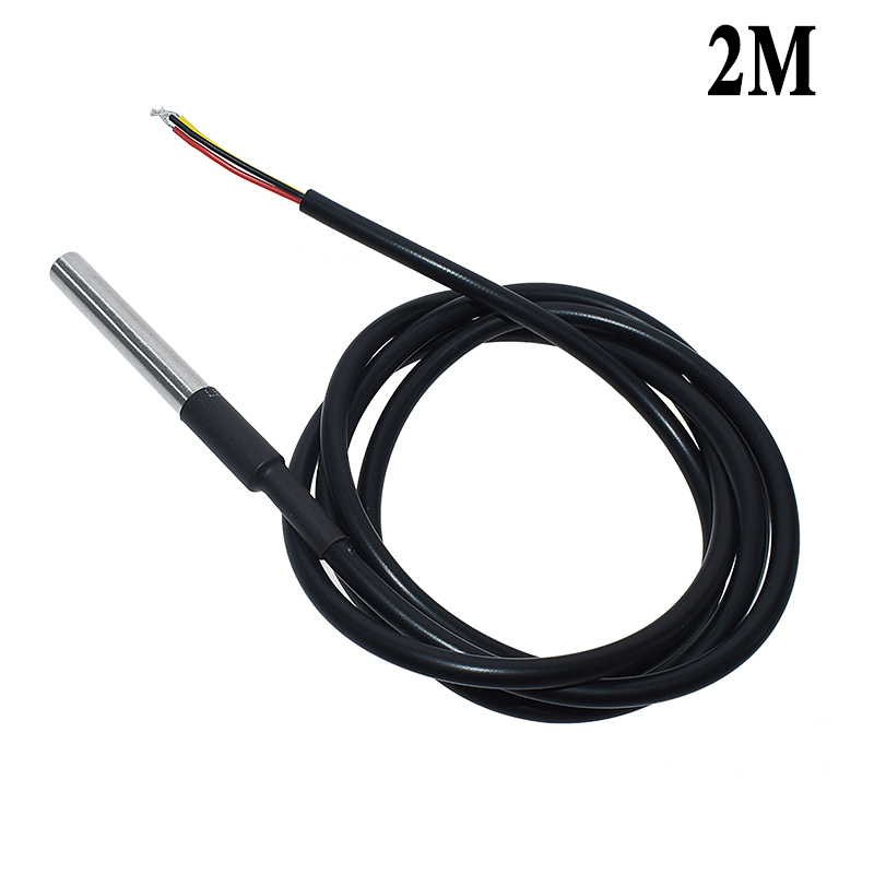 【1-3米】DS18B20数字温度传感器探头水温探测线不锈钢封装防水型