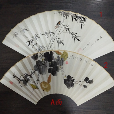 苏州老师创作手绘国画写b意花鸟扇面可配9/9.5寸18方扇骨苏工扇面