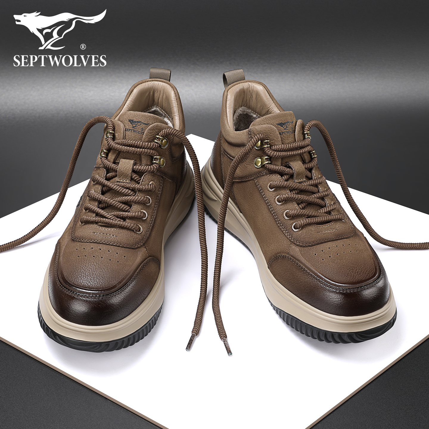 七匹狼高帮鞋百搭耐磨保暖