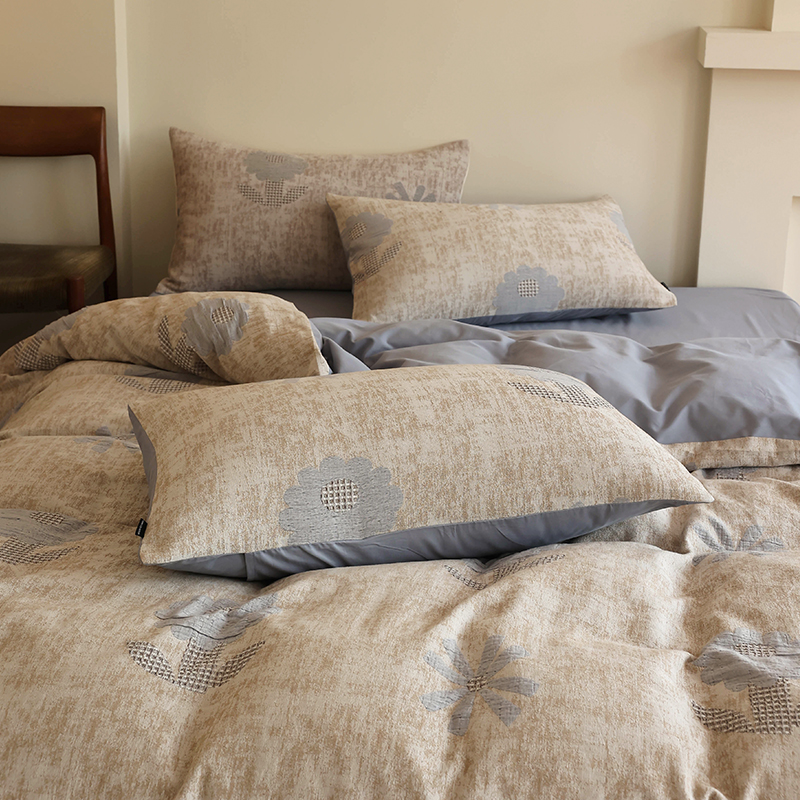 全棉婴儿棉磨毛亲肤提花四件套