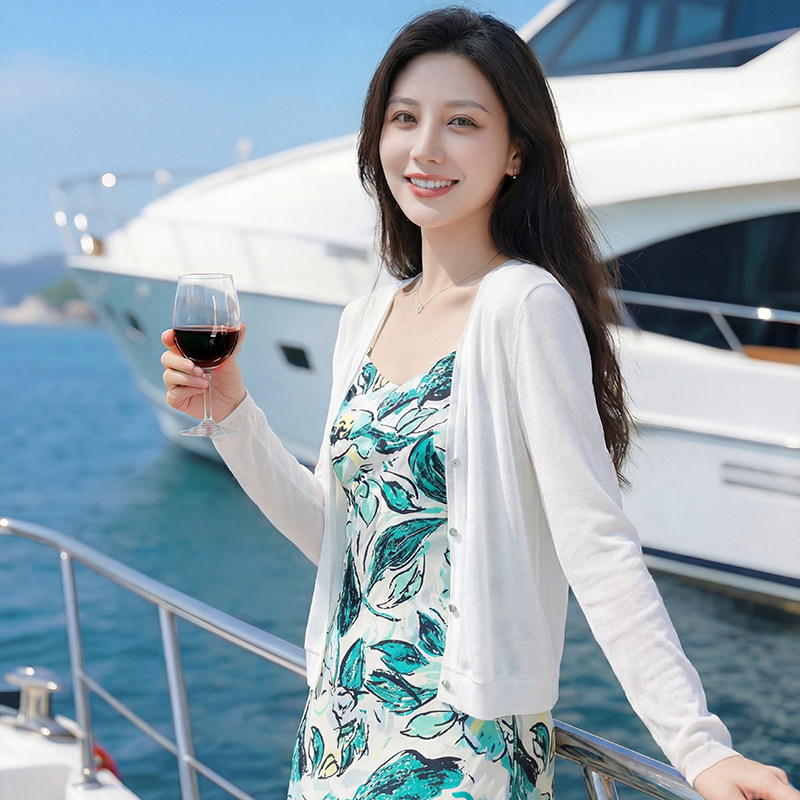 针织外搭开衫女夏季薄款罩衫上衣图片