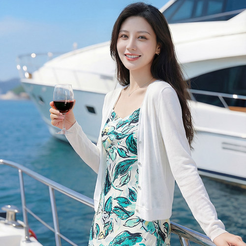 针织外搭开衫女夏季薄款罩衫上衣