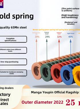 模具弹簧外径20 22 25矩形模具弹簧压缩弹簧黄色Tf蓝色Tl红色Tm绿
