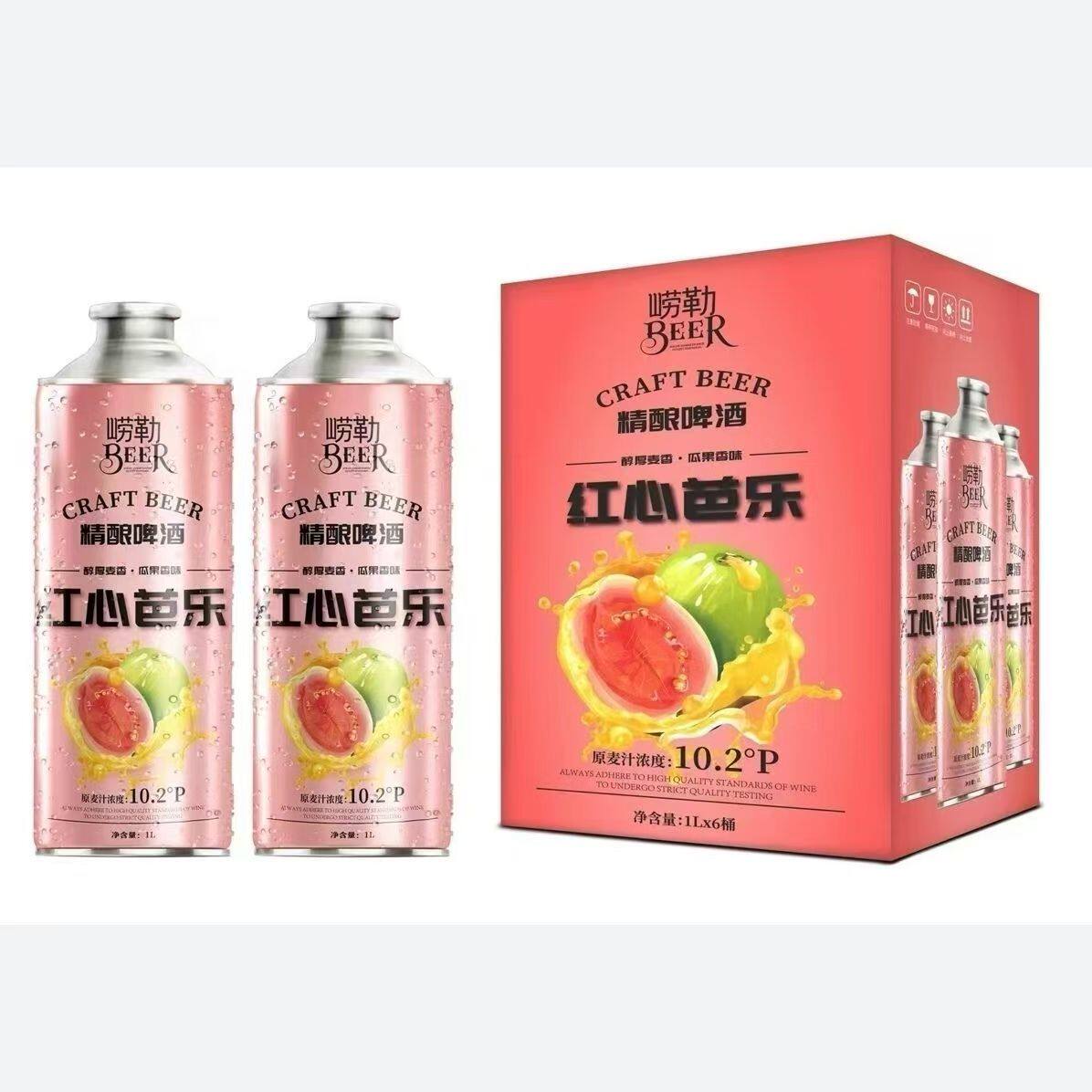 崂勒中式精酿小麦啤酒1升装*6罐