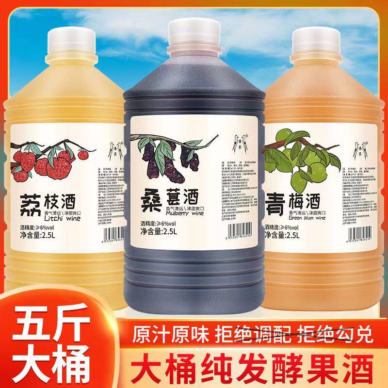 桑葚酒青梅酒5斤桶装荔枝