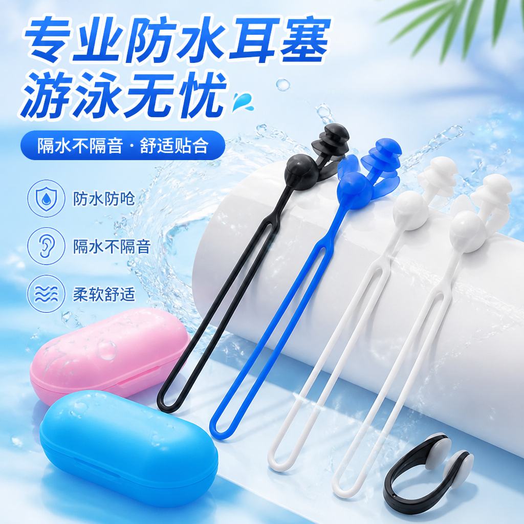 游泳防水硅胶耳塞鼻夹套装