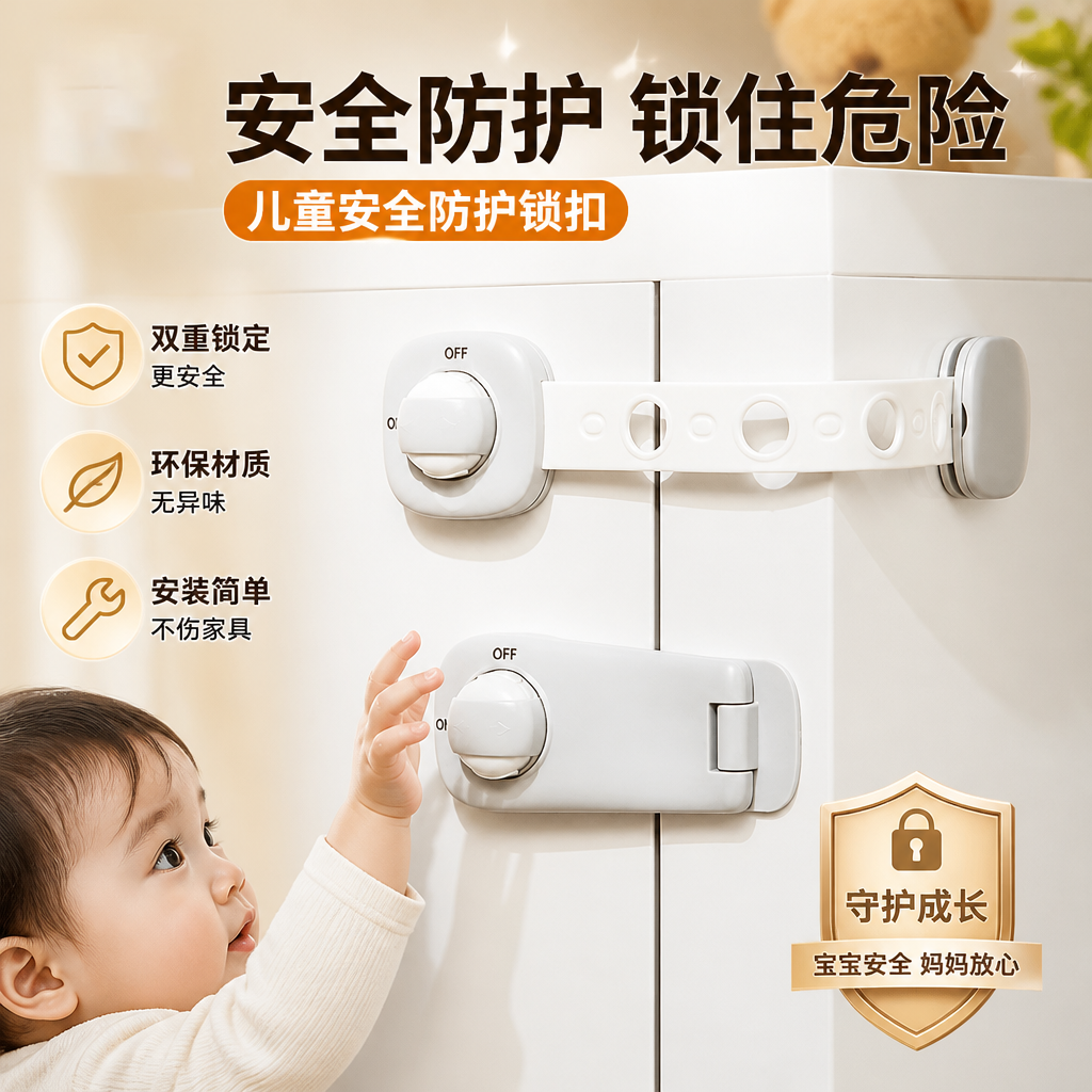 婴儿防开门柜抽屉安全锁