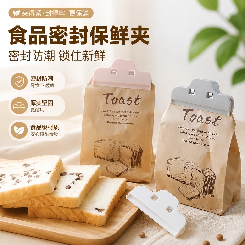 日式塑料大号食品保鲜封口夹