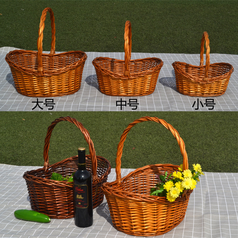 收纳篮柳编藤编果篮装水果送礼品篮菜篮手提篮采摘篮小提篮竹篮|msdalam kategori pinggan mangkuk, pinggan mangkuk, mangkuk buah-buahan/plat buah-buahan/bakul buah-buahan - dari Buy2taobao.com untuk memberikan perkhidmatan ejen Taobao profesional membeli