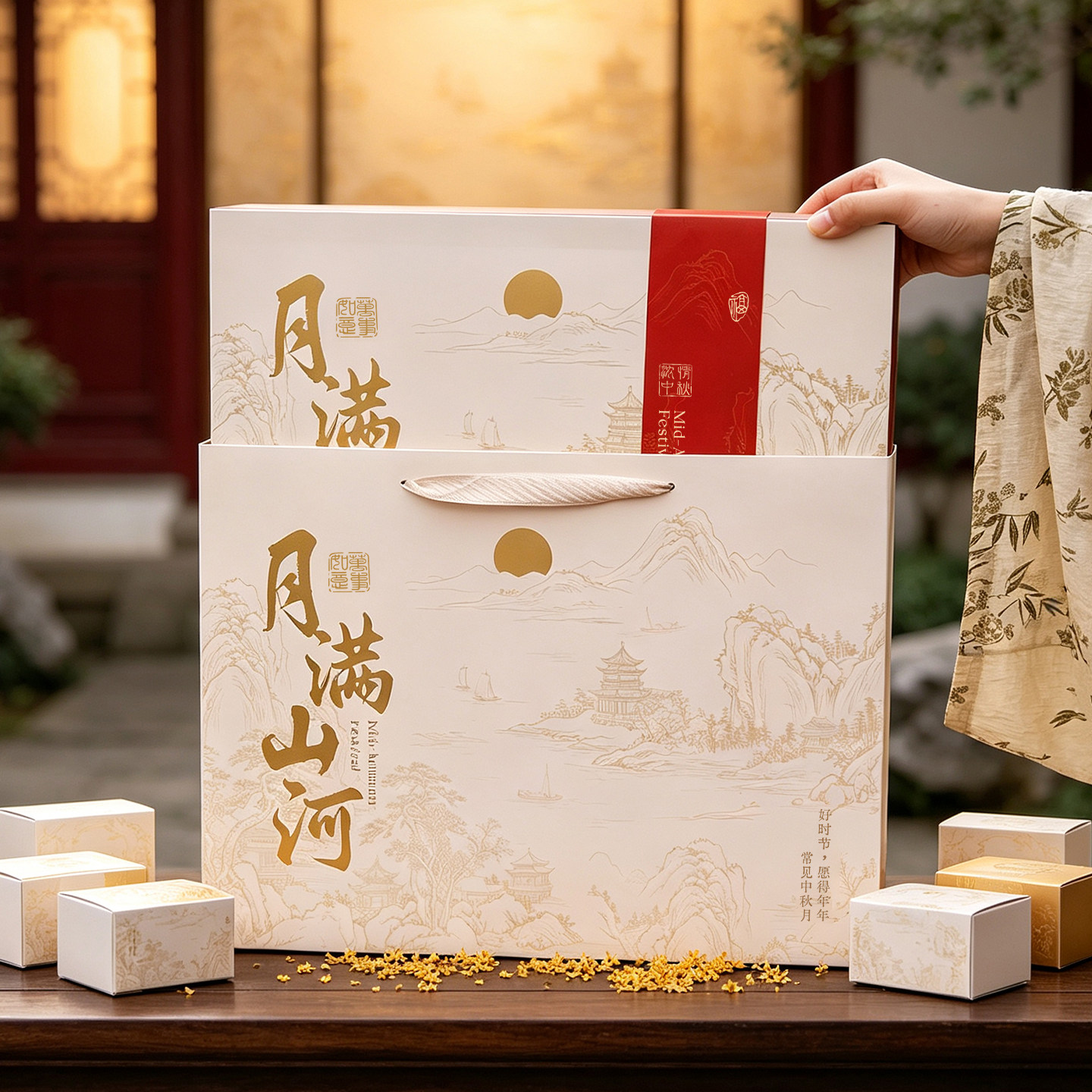 2026新款中秋月饼礼盒创意空盒送礼包装盒手提盒子高端6粒8粒装