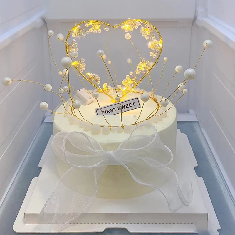网红七夕生日蛋糕装饰摆件